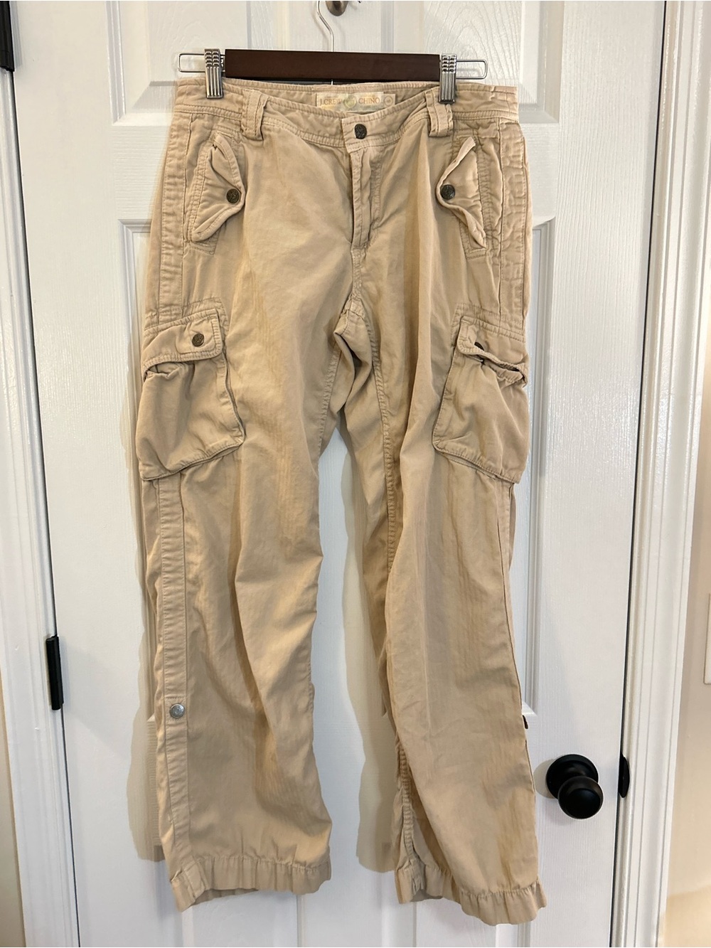 J.Crew Chino City Fit Cargo Pants Khaki Tan Utility Snap Cuff Women’s 6